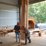 Log Home Building Joinery in Canadian Workshop