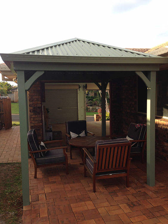 Pine Gazebo with Gutter Painted Pine Gazebo Redland 