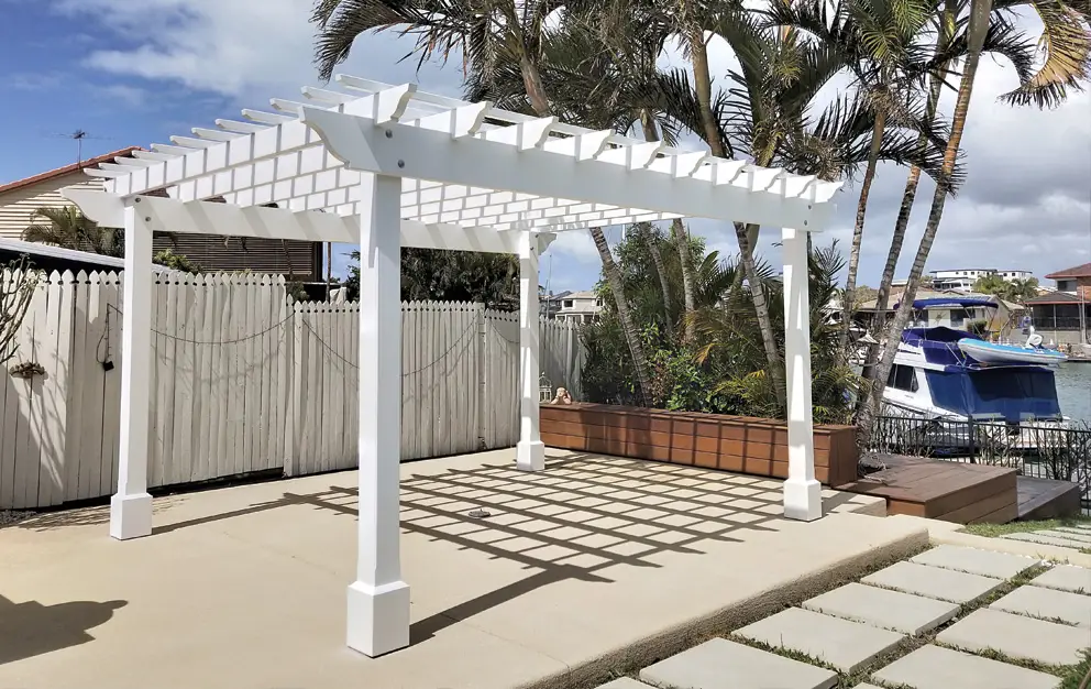 Pergola with OGEE Profile and Decorative Post Boxes