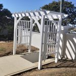 This strong Painted Pine Arbour will soon be covered with a flowering vines.