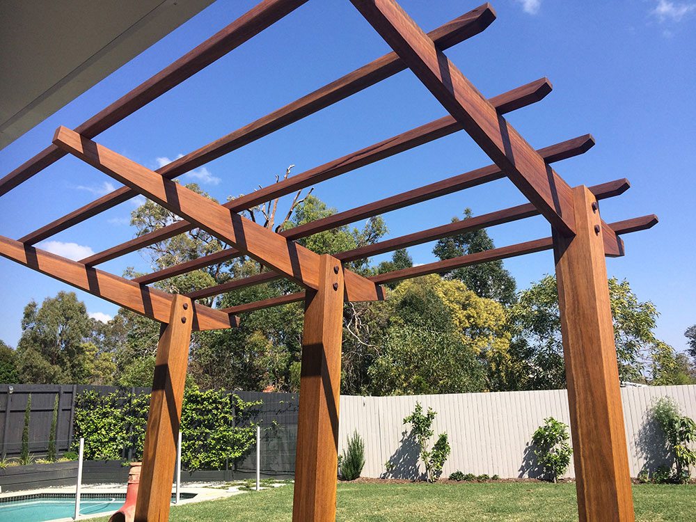 Rafters are cut into the posts to create a mortise connection and timber pinned to show a flawless finish.