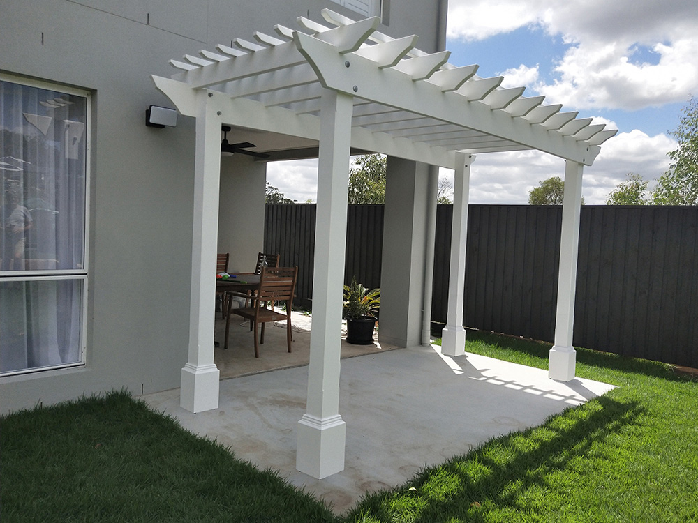 The Decorative Post Boxes look fantastic on this new Pergola.