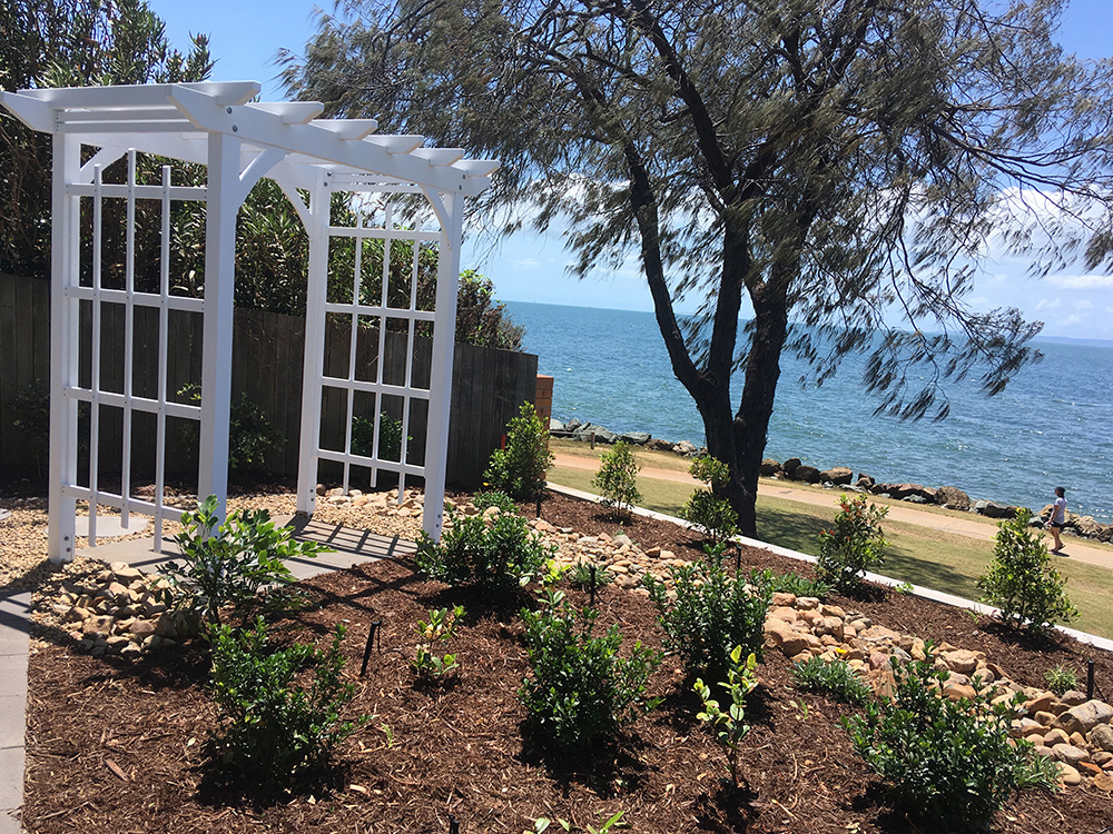 White Arbour overlooking the beach.