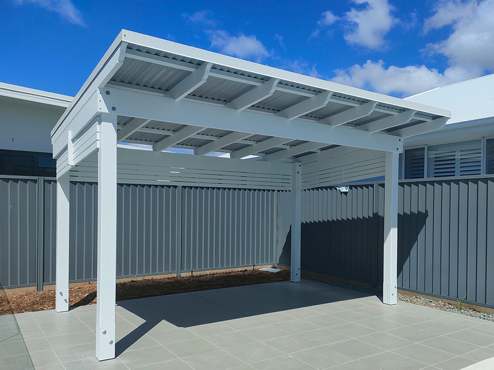 The new Roofed Pool Cabana has been painted in Lexicon White to match the house.