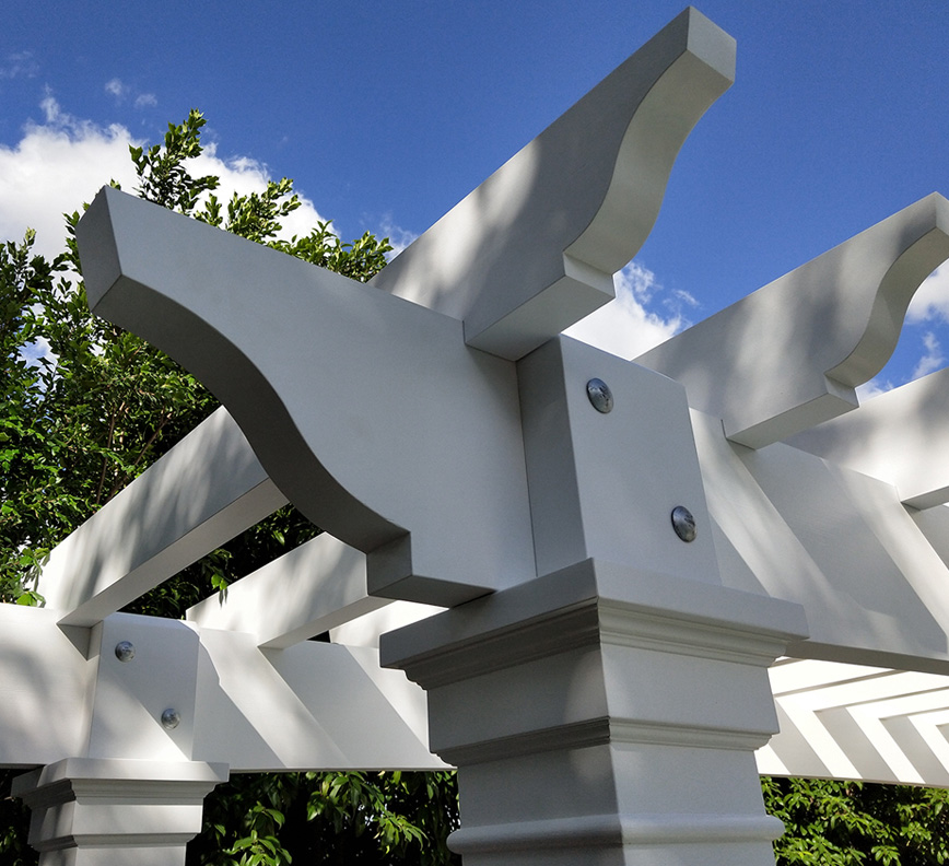 Decorative Statement Pergola with thick 65 mm Pine timber. Wow this is stunning!